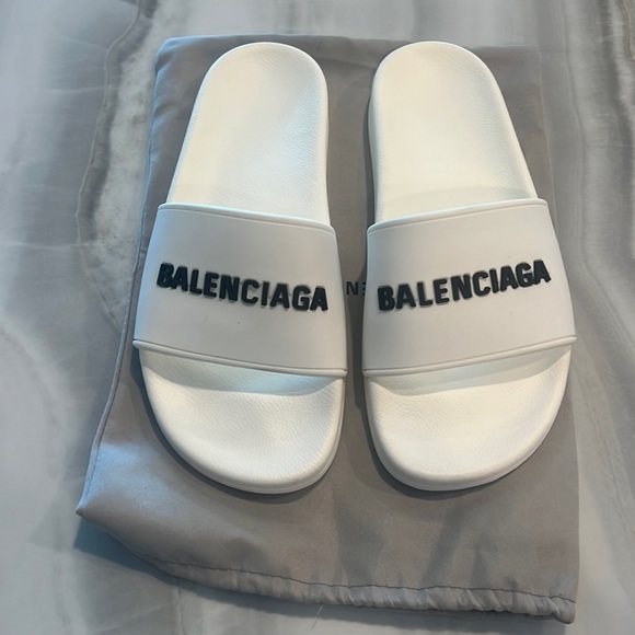 Balenciaga Shoes - Balenciaga white slides